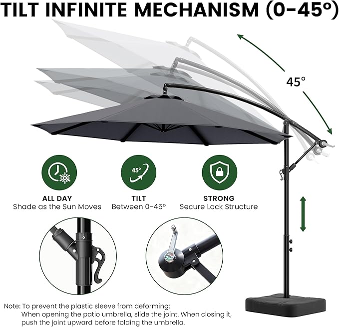 OLILAWN 10ft Patio Umbrella with Base