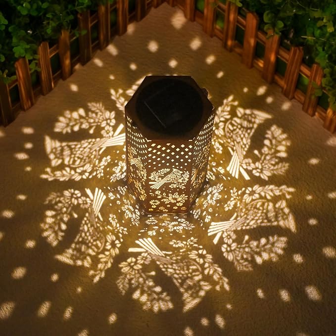 Mothers Day Gifts for Mom Grandma - Birthday Gifts for Women, Cardinal Bird Solar Lanterns Outdoor Waterproof - Solar Lights Outdoor Hanging Garden Decor for Outside