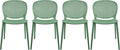 2xhome Set of 4 Patio Dining Chairs | Modern Stackable Outdoor Pool Side Chair | Weather Resistant Plastic for Yard, Porch, Balcony, Kitchen, Green