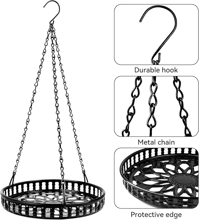 Plant Hanger Indoor Outdoor 3 Pack, Hanging Planter for Indoor Outdoor Plants, Hanging Plant Holder Shelf, Hanging Basket, Decorative Metal Plant Holder