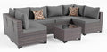 Kullavik 7 Pieces Outdoor Patio Furniture Set PE Wicker Rattan Sectional Sofa Patio Conversation Sets,Grey