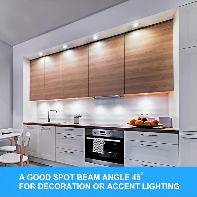 Mlambert 12 Pack MR16 LED Bulbs 50W Halogen Equivalent,6000K Cool Whitee,5W GU5.3 MR16 12V Spotlight Bulb,Non-Dimmable,45° Beam Angle for Landscape, Recessed