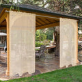 SpaceDresser Waterproof Outdoor Sheer Curtains for Patio - 4 Panels Rod Pocket Indoor Voile Sheer Curtain for Living Room,52W x 84L inch, Beige