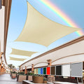 Royal Shade 10' x 20' Beige Rectangle Sun Shade Sail Canopy Outdoor Patio Fabric Screen Awning RTAPR1020 - UPF50+ 95% UV Blockage, Heavy Duty, Water & Air Permeable (We Make Custom Size)
