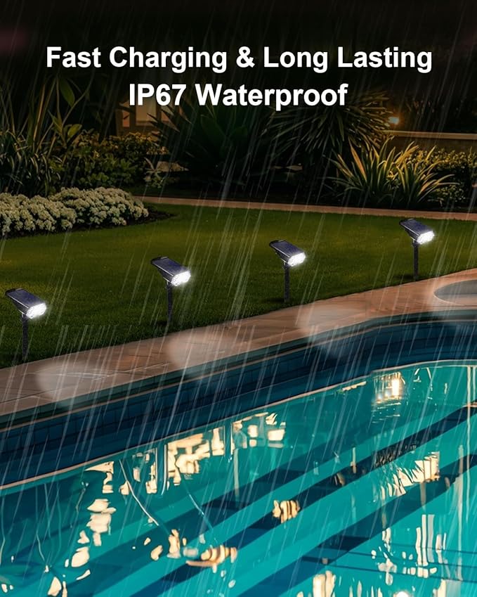 1 Pack Solar Powered Outdoor Spot Lights Outside Waterproof 20 LEDs Landscape Spotlights Dusk to Dawn for House Yard Tree, Plants, Walls, Path, Garden, Statues, Superior Accent Uplighting Cool White
