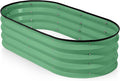 Plant & Plot Galvanized Raised Garden Beds Outdoor // 4×2×1 ft Planter Raised Beds for Gardening, Vegetables, Flowers (Light Green) // Large Metal Garden Box