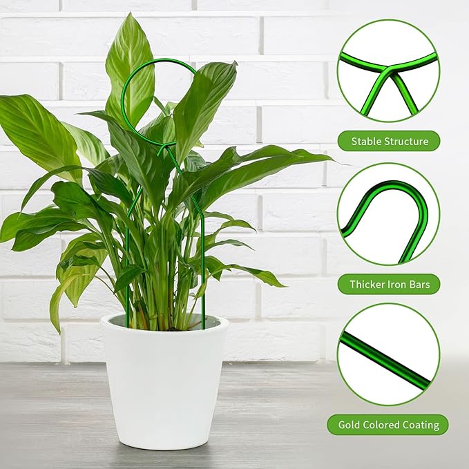 4 Pcs Small Metal Trellis for Potted Plants,Gold Trellis for Climbing Plants Indoor,Mini Trellis for Potted Plant Support Stake House Plant Trellis for Garden Potted,Hoya,Pothos,Flower,Monstera(Green)