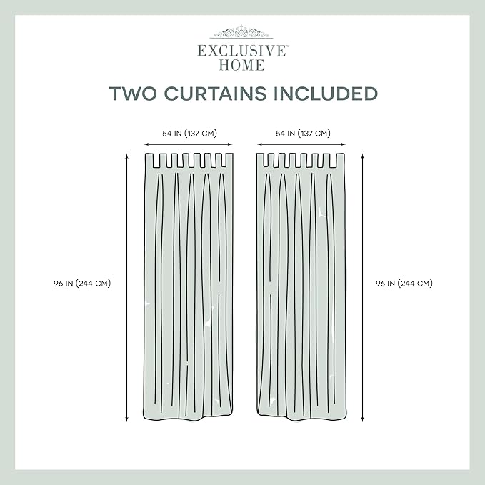 Exclusive Home Cabana Solid Indoor/Outdoor Light Filtering Hook-and-Loop Tab Top Curtain Panel Pair, 54"x96", Vanilla