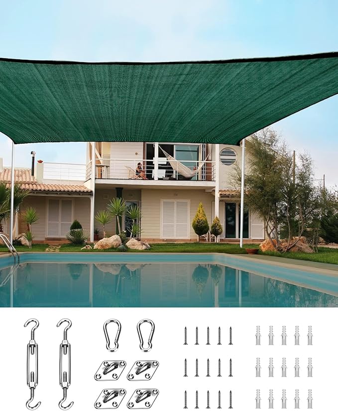 Quictent 20x26ft Sun Shade Sail for Patio, 185GSM Heavy Duty Rectangular Outdoor Sunshades UV Block Outside Canopy Cover for Backyard