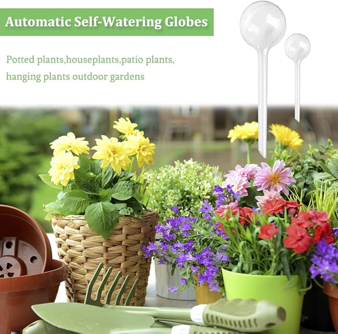 14 Pcs Plant Clear Watering Bulbs,Plastic Automatic Self-Watering Globes,Garden Water Device Watering Bulbs for Plant Flower Indoor Outdoor