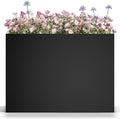 Metal Large Planter Box 38" L x 13" W x 30" H, Heavy Duty Tall Rectangle Outdoor Planter Box with Removable Insert Shelves for Porch, Garden, Patio, Yard (Black)