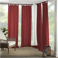 Elrene Home Fashions Matine Weatherproof Tab-Top Indoor/Outdoor Solid Color Curtain Panel for Porch, Pergola, Patio, Deck, 52”W x 84”L, Red