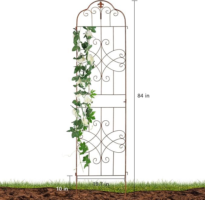 hogardeck 4 Packs 84 * 19 inch Metal Garden Trellis for Climbing Plants Outdoor,Heavy Duty,Coating Rustproof Trellis for Rose, Vegetable, Flowers, Expandable,Perfect for Training Climbing Plants