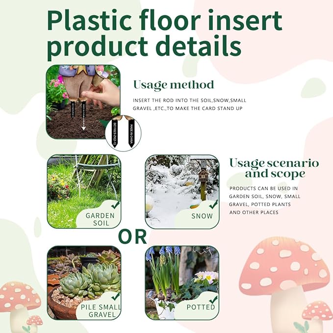 Fairy Garden Stake Decor, Acrylic 2D Garden Fairy Decoration, Fairy Garden Accessories for Outdoor Indoor Yard Lawn Pot Plants (Flower Picking Rabbit)