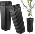 DredQcco Tall Deep Tree Pot, 50Pcs Plastic Plant Seedling Treepots Tall Flower Plant Container Starting Pots with Drainage Holes Flower Container for Indoor Outdoor Garden Plants 9.8" H x 4.7" W
