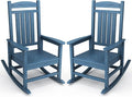 KINGYES HDPE Patio Rocking Chair Set of 2, Outdoor Rocking Chairs Porch Rocker for Adults, Navy
