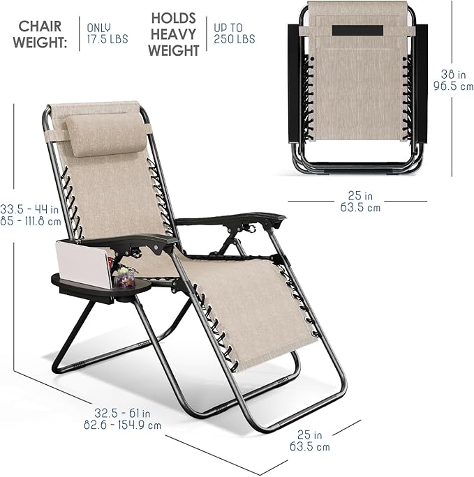 Nestl Zero Gravity Chairs Set of 4 - Beige