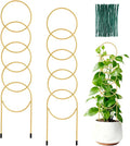 17.5 Inch Plant Trellis Indoor for Climbing Plants,Metal Small Garden Trellis for Potted Plants,Plant Stakes for Indoor Plants Accessories Hoya,Flower,Plant Support,Plant Gifts Gold 2PCS