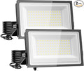 110W Flood Lights Outdoor, LED Work Light with Plug, Daylight White 6500K LED Flood Light, IP66 Waterproof Exterior Security Lights for Yard Garage Stadium 2 Pack