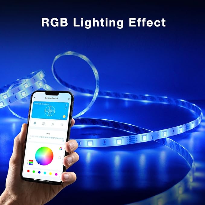 DAYBETTER Outdoor Led Strip Lights Waterproof, Smart LED Lights Work with Alexa and Google Assistant, WiFi App Control DIY Multiple Color Changing Lights Music Sync, LED Lights for Bedroom 32.8 ft