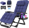 Suteck Oversized Zero Gravity Chair, 29In XL Outdoor Recliner Chair w/Removable Cushion&Headrest, Camping Lounge Chair w/Upgraded Lock&Footrest, Reclining Patio Chairs for Indoor Outdoor,500LBS