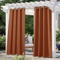 NICETOWN Outdoor & Indoor Curtains for Patio Waterproof, Thermal Insulated Grommet Top Blackout Indoor Outdoor Curtain Drapes for Cabana, Mecca Red, 1 Panel, W52 x L95