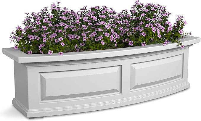 Mayne Nantucket 3-Foot Window Box – Self-Watering, Weather-Resistant Planter for Flowers – Durable Design for Outdoor Use, Perfect for Windows