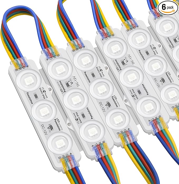 LED Window Lights Storefront Lights for Business Upgraded LED Modules Waterproof Store Decorative Light for Advertising Letter Signs Lightbox RGB 120 Pieces 3 LED Strip Light 60 FT