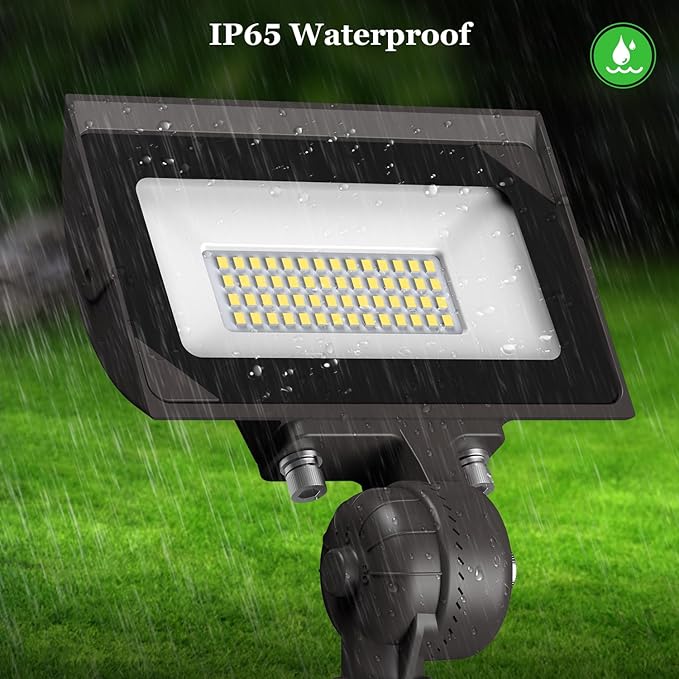 dephen 30W LED Flood Lights Outdoor with Knuckle Mount, 3450Lumen 120V Landscape Lighting, 5000K IP65 Waterproof Security Spotlight for Yard Patio Garden House (UL-Listed)