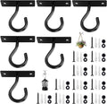 6Pack 2.5Inch Ceiling Hooks for Hanging Plant, Hanger for Indoor and Outdoor Plant Pots Holder, Wall Hook for Planters, Flower Basket, Wind Chimes, Lanterns, Lights, Bird Feeders, Home Decor