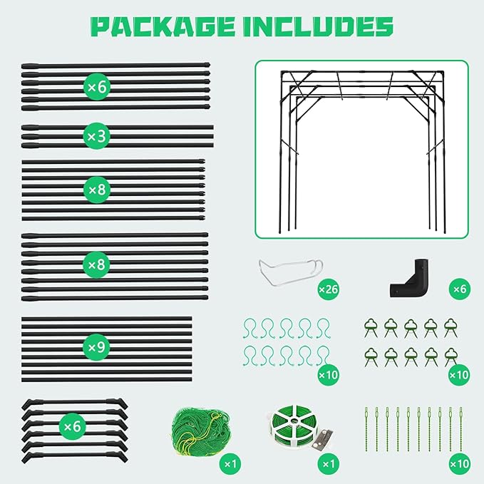 DoCred Tall Garden Arch Trellis for Climbing Plants, 79 Inch Tall Metal Plant Support Trellis Archway for Climbing Vine Vegetable/Fruit/Flower Outdoor Yard Lawn Garden Arch Tunnel Trellis