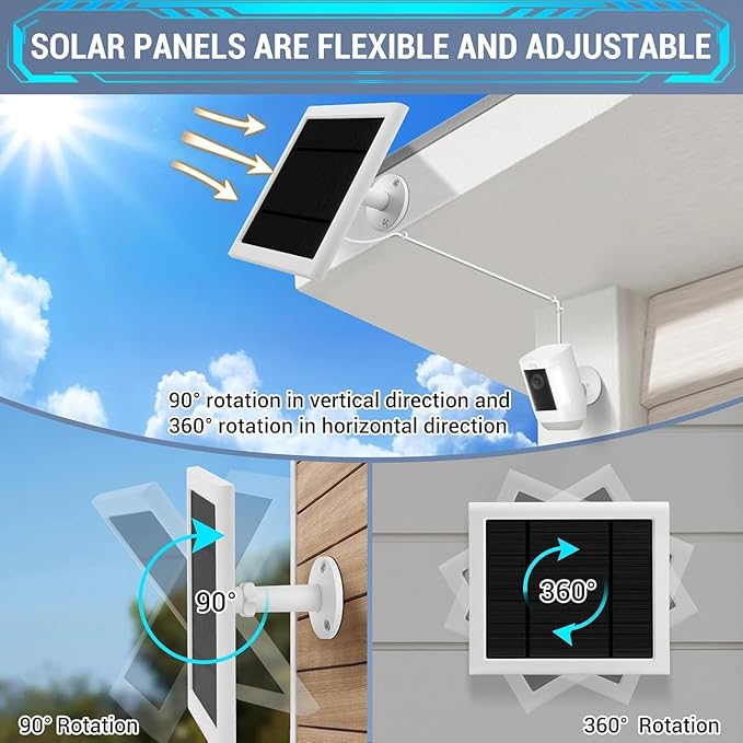 Solar Panel Outdoor for Ring (white-8pack)