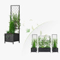Zhongma 15.75 x 15.75 x 55 in Raised Garden Bed with Trellis,Heavy Duty Plant Box for Climbing Plants with Drainage Hole, Metal Lattice Planter Gardon Box with Inner Fabric Liners.