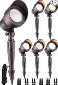 LEONLITE Low Voltage LED Landscape Spotlight, 5W 12V Pathway Lights Outdoor, CRI90, Aluminum Spot Lights for Garden, ETL Listed, IP65 Waterproof, 3000K Warm White, Oil Rubbed Bronze, Pack of 6