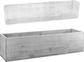 CYS EXCEL White Rectangle Wood Planter Box with Removable Plastic Liner (H:6" Open:23"x6") | Multiple Size Choices Wood Rectangular Planter White Color | Indoor Decorative Window Box