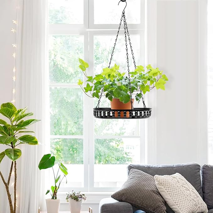 Plant Hanger Indoor Outdoor 3 Pack, Hanging Planter for Indoor Outdoor Plants, Hanging Plant Holder Shelf, Hanging Basket, Decorative Metal Plant Holder
