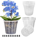 Orchid Pot, 6 Packs of 6.1" Orchid Pots with Holes, Orchid Pots for Repotting, Plastic Orchid Planter for Indoor Outdoor Plants (6 Packs, 6.1")