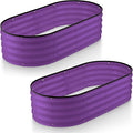 Plant & Plot Galvanized Raised Garden Beds Outdoor // 4×2×1 ft (2-Pack) Planter Raised Beds for Gardening, Vegetables, Flowers // Large Metal Garden Box (Purple) // Patented Tool-Free Design