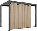 Easy-Going Linen Look Outdoor Curtains Waterproof Windproof Porch Curtains, Soft Thicken Outdoor Privacy Curtains for Patio, Gazebo, Grommet Top and Tab Bottom Drape, 1 Panel, 110x96 inch, Beige