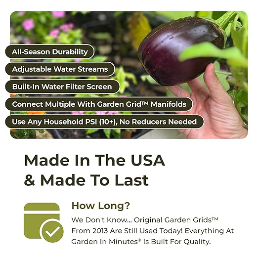 Garden Grid Watering System | Raised Garden Bed Drip Irrigation System – But Better | Pre-Assembled, Waters Every Plant Evenly, 2-Minute Setup | Square Foot Gardening Grid | US-Made (Cornerless, 3x6)