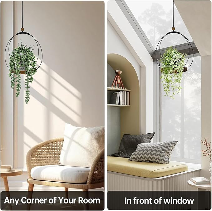 Hanging Planter for Indoor Plants - Outdoor Plant Hanger, Mid Century Metal Plant Hanger, Indoor Conner Ceiling, Gift for Mom, Plant Lovers, Housewarming