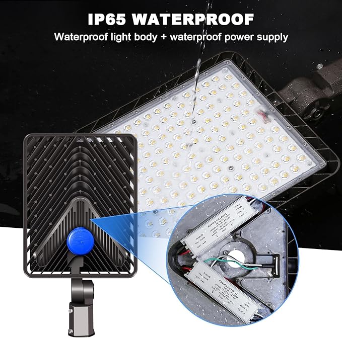 Juyace 480W LED Parking Lot Light 2 Pack, Slip Fitter Mount Outdoor Street Light, Dusk to Dawn Photocell, 72000lm Super Bright Commercial Area Flood Light, IP65 Waterproof, 110-277V for Stadium