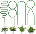 4 Pcs Small Metal Trellis for Potted Plants,Gold Trellis for Climbing Plants Indoor,Mini Trellis for Potted Plant Support Stake House Plant Trellis for Garden Potted,Hoya,Pothos,Flower,Monstera(Green)