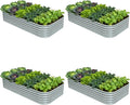 4-Pack Galvanized Raised Garden Bed 8x4x1.5 | 10x2x1.5 ft, 18" Tall Metal Planter Boxes Outdoor for Herb Vegetable, Modular Raised Flower Bed for Gardening with Zn-Al-Mg Coated - Brooklyn Grey