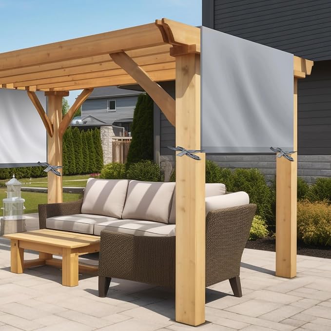 Universal Pergola Replacement Canopy Outdoor Canopy Shade Cover Waterproof Shade Top Cover for Outdoor Patio Porch Backyard(12 x 8 ft,Gray)