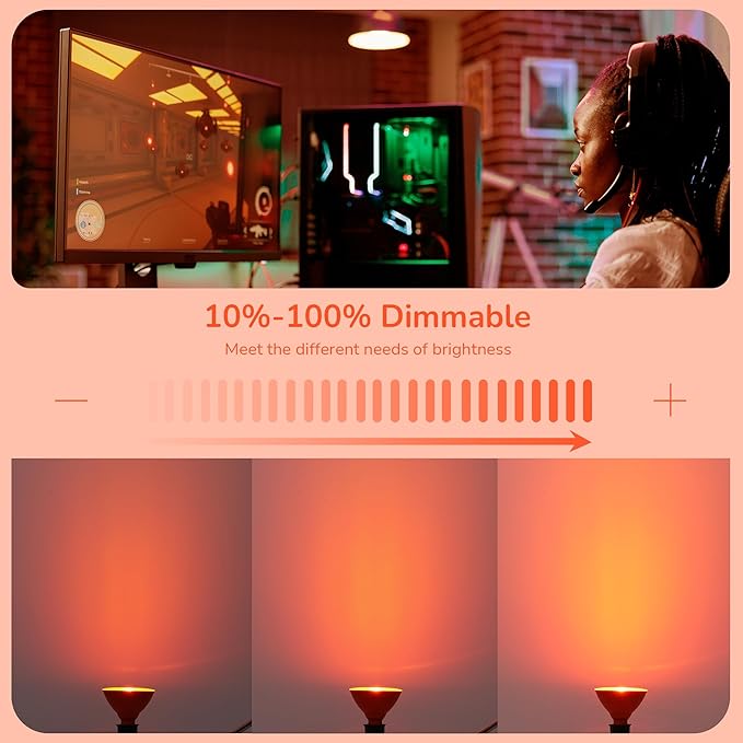 EDISHINE PAR38 Orange LED Flood Light Bulbs Outdoor, Dimmable LED Light Bulb, 18W(120W Equivalent), Outdoor Weatherproof Light Bulb, E26 Base, 2 Pack