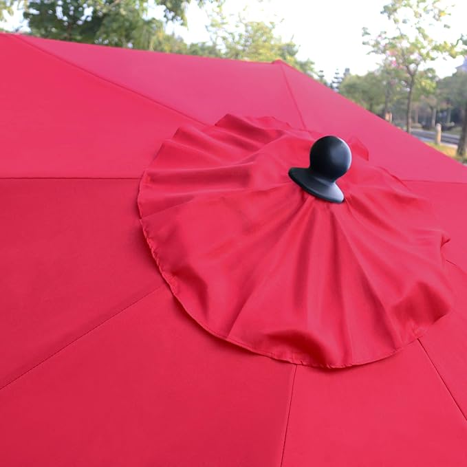 Sunnyglade 9Ft Patio Umbrella Outdoor Table Umbrella with 8 Sturdy Ribs (Red)
