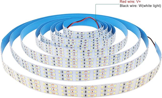 16.4ft SMD 2835 White LED Strip Lights 12V 1800 LEDs Triple Row Daylight White 6000K Dimmable LED Flexible LED Tape Lights for Home, Bed, Kitchen Decor(Non-Waterproof IP20)