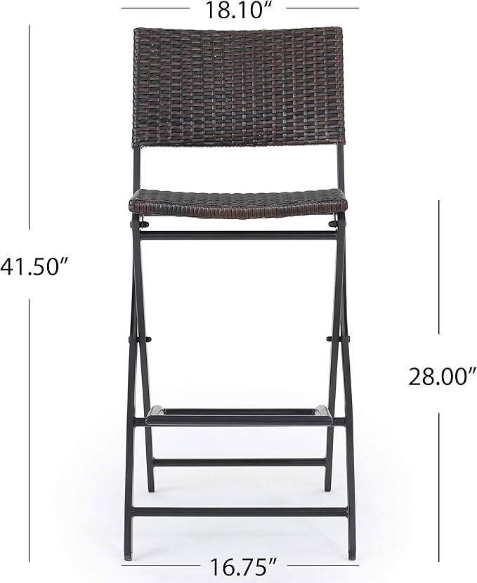 Christopher Knight Home Margarita Outdoor Wicker Barstools, 2-Pcs Set, Multibrown