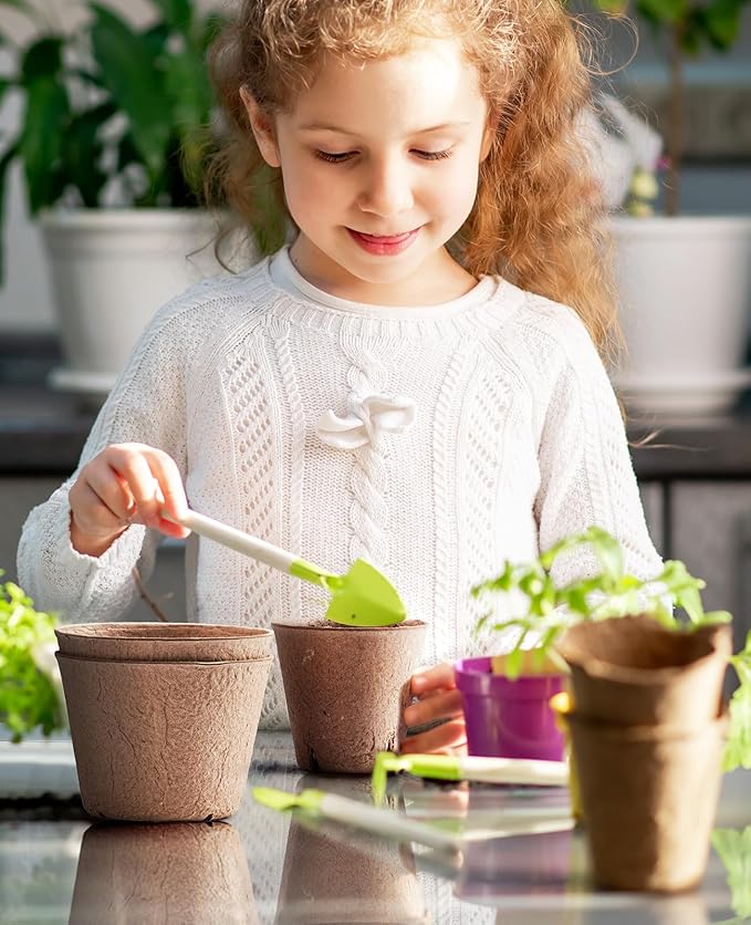homenote Peat Pots, 3.15/4 Inch 120 Pcs Seed Starting Pots with Drainage Holes Round Nursery Plants Pots with Bonus 20 Plant Labels